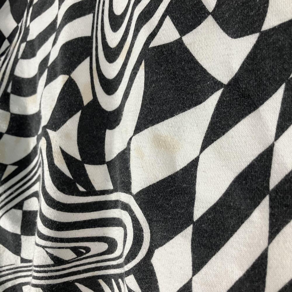 Wild Fable‎ Sweatshirt Womens Large Black White Trippy Checkerboard Crewneck - Picture 4 of 15